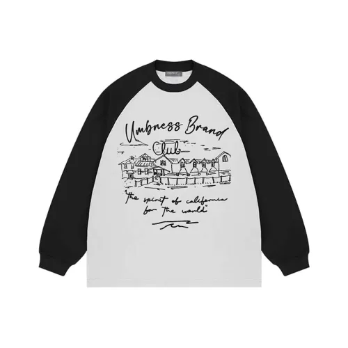 UMBNESS Длинный рукав Т-рубашка Унисекс