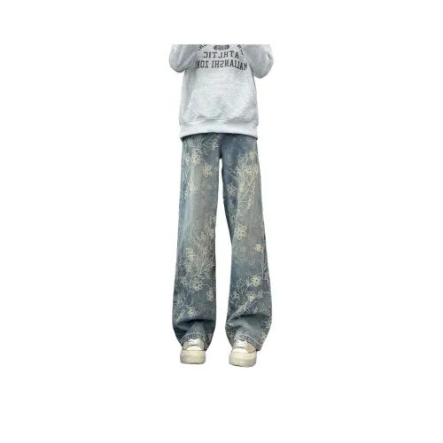 JIARONG Светло-синие унисекс джинсы