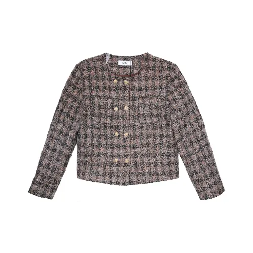 Betu Baidu Винтаж CHANEL Inspired Круглый вырез Клетчатый Свободный крой Весенний Осенний Женский