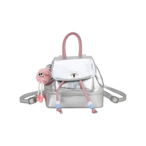 BUHOWE ПУ (полиуретан) Рюкзак Женский Серебряный Черный