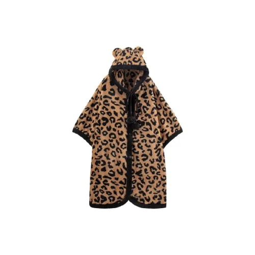 OEING Халат с леопардовым принтом без подкладки женский для ванной