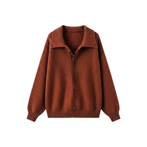 Udon House Коричневый Апельсин Женские Трикотаж