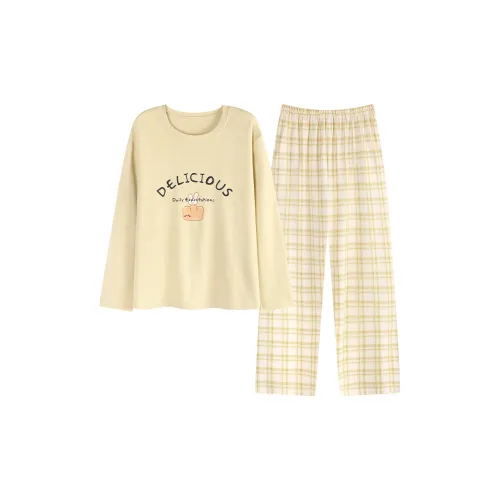 FENTENGCARE Светло-желтый женский пижамный комплект