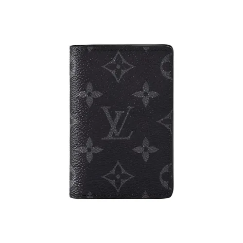 LOUIS VUITTON Покрытый холст Кошелек Мужской Черный