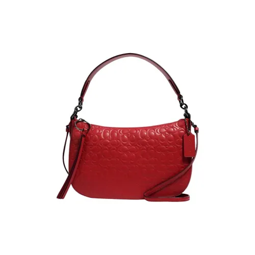 COACH Sutton Кожа Сумка через плечо Женская Бордовая