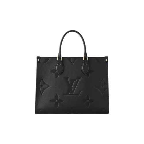 LOUIS VUITTON ONTHEGO Коровья крупнозернистая кожа Одно плечо Сумка Средний размер Женский Черный