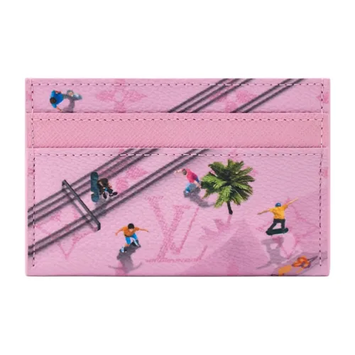 LOUIS VUITTON Покрытый холст Картхолдер Унисекс Розовый