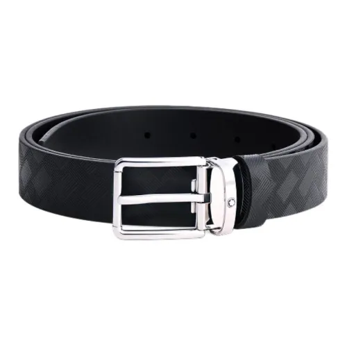 MONTBLANC Ремни из коровьей кожи унисекс черный 3 см