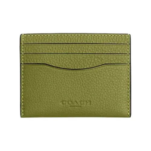 COACH Коровья кожа с пластиком кошелек держатель для карт мужской желтый зеленый