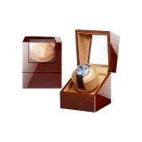 Дуб с рельефом + коричневая кожа [1 отделение для часов]