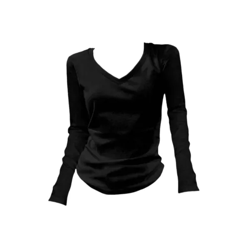 Wang Leshi Черные Женские T-рубашки