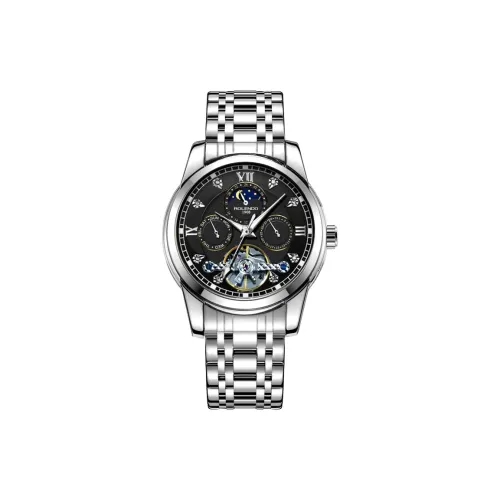 ROLENDO R Автоматический Механический Механизм Мужские Часы 43мм*43мм*14мм Черный