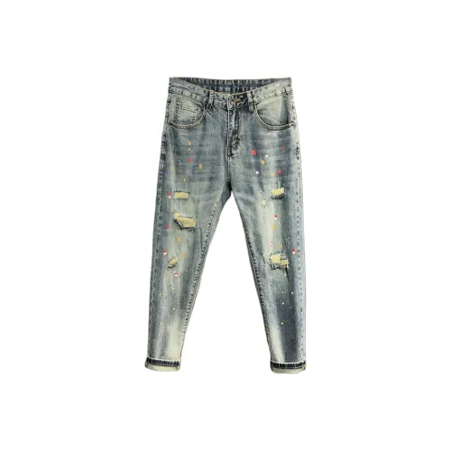 CAT'S PAW Синий Унисекс Джинсы