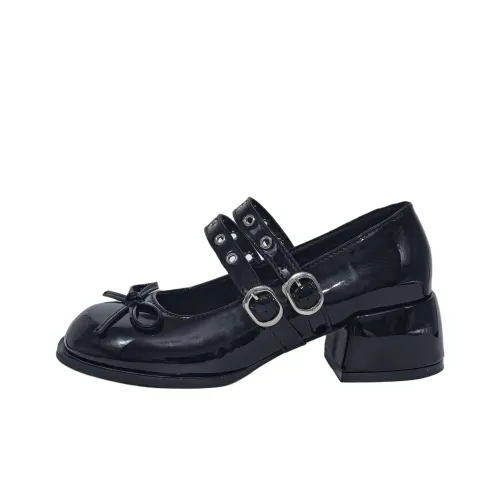 Puppytown Грубый каблук Свет Mouth Один Shoe Женские