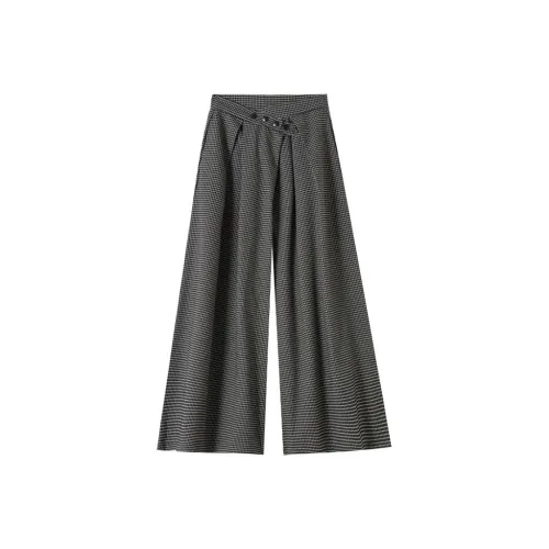 AHDO Черный Белый Клетка Женские Повседневные Штаны