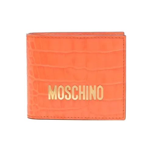 MOSCHINO Кожа Держатель для карт кошелек Мужской Оранжевый