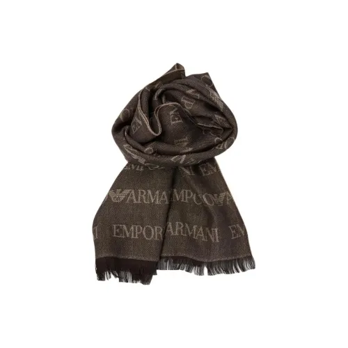 EMPORIO ARMANI Новая шерсть Knit Scarves Unisex Коричневый