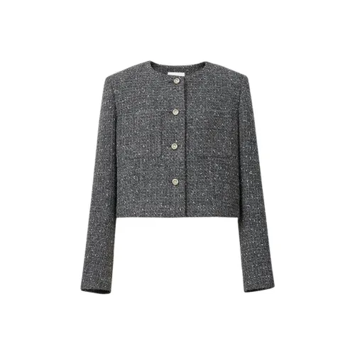 Hopeshow Звезда Белый Серый 087 Женское Короткое Пальто