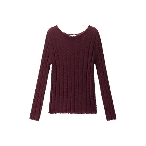 Giordano 07 Сливовый фиолетовый Абрикос Женские Трикотаж