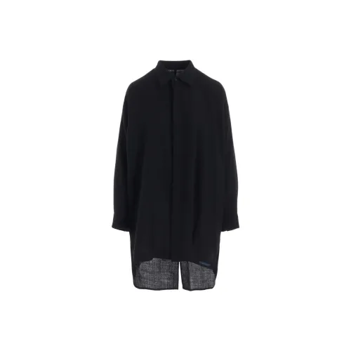 Yohji Yamamoto Femme FW25 Шерсть VIYELLA Двойная планка Блоуз Рубашка Женская