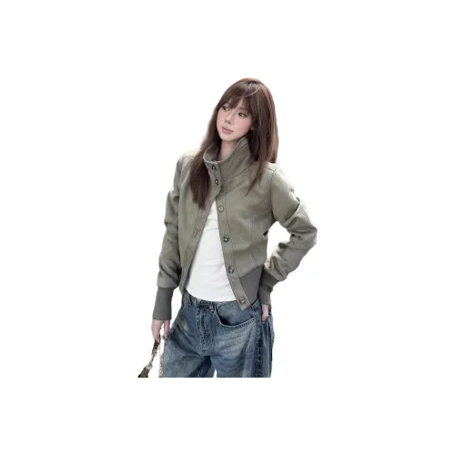 HAPG Темно-зеленый Серый [Высокое качество с подкладкой] Женские куртки