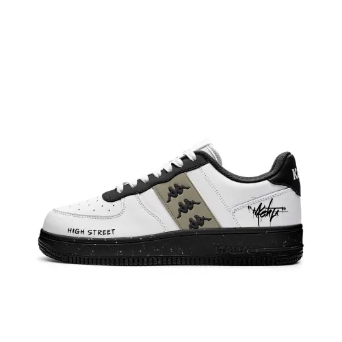 KAPPA Iris Shadow Покрытие Slip-Resistant Низкие Кроссовки для Скейтбординга Унисекс Черный Белый