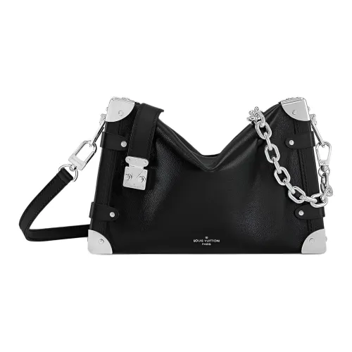 LOUIS VUITTON SIDE TRUNK Сумка через плечо из коровьей кожи среднего размера женская черная