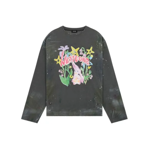 WE11DONE Длинный рукав Т-рубашка Унисекс Серый