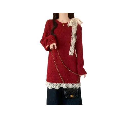 QIAOMONVHAI Красный Женский Трикотаж