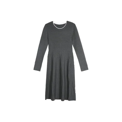 Betu BaiTu Контрастность Круглый вырез Трикотажная ткань X Силуэт Коммутирование Позиционирование стиля Высокая Обхват талии Юбка Весна-осень Женские