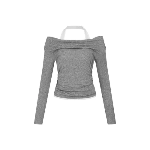 URBAN REVIVO T-рубашка Женская Холодный Серый