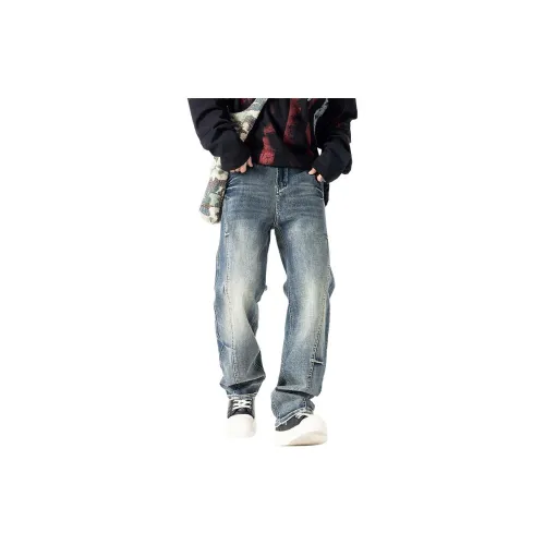 CHAORENBANG Винтажные синие унисекс джинсы