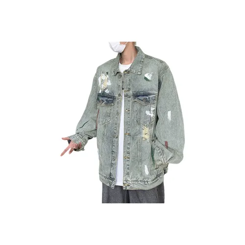 GANGZAI Blue Unisex Jackets GANGZAI Синий Унисекс Куртки