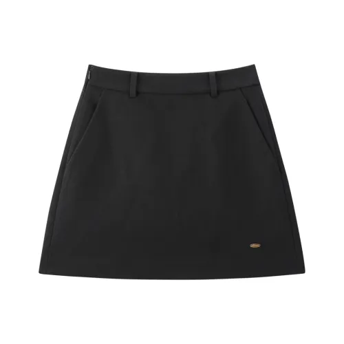 PEACEBIRD Черный Женские Повседневные Короткие Юбки