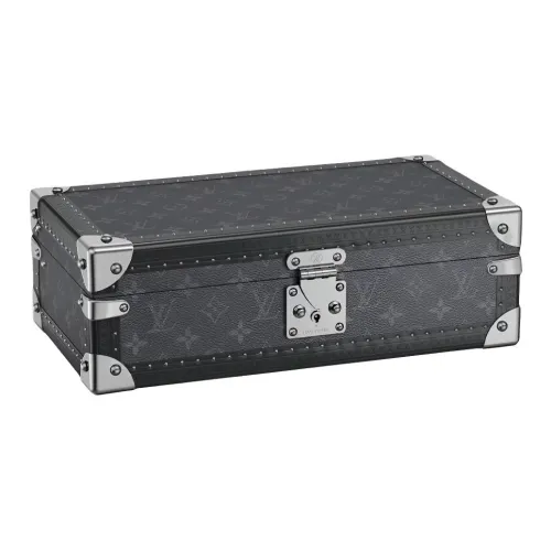 LOUIS VUITTON COFFRET TRESOR Холст Наручные часы Твердый корпус Хранение Коробка Унисекс Черный Серый Монограмма