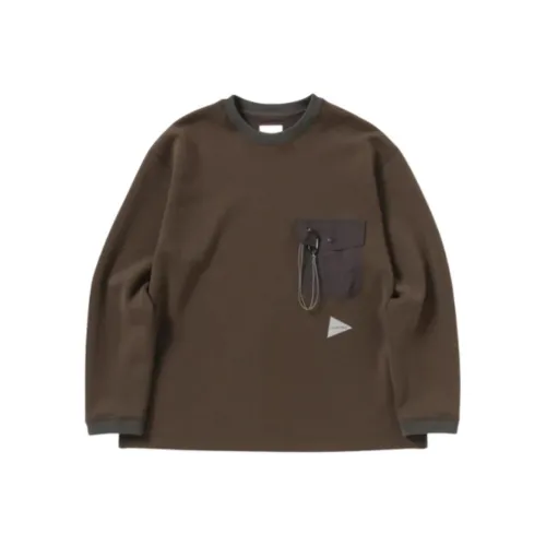 And Wander Коричневый Унисекс T-рубашки