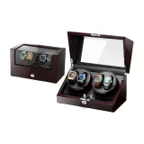 Эбони с текстурой + Черная кожа [4 слота для часов]