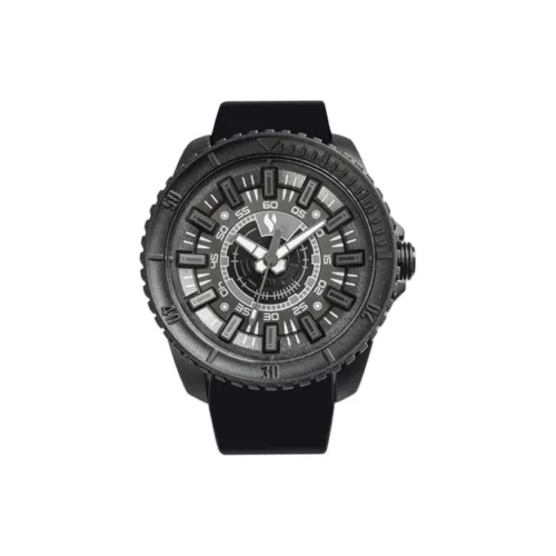 YOUNG STERNA Alliance Collection Кварцевый механизм Резиновый ремешок Часы Мужские Черный циферблат YFM002