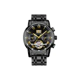 Все-Черный Черный Циферблат Стальной Браслет [Коробка + Ремешок + Регулятор Часов]