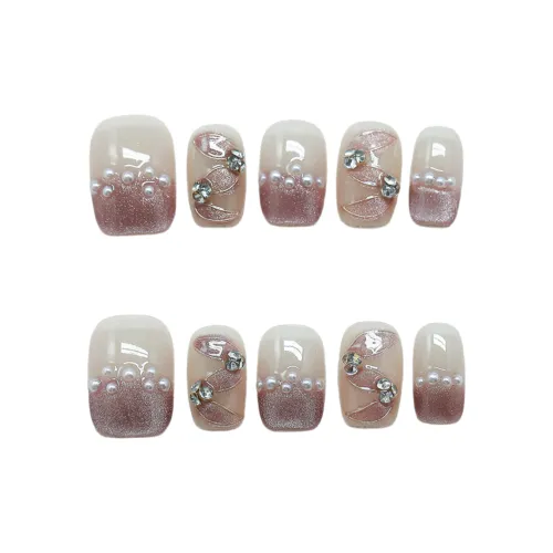 OEING Цветовой блок Градиентный Ромб Жемчужный Элегантность Мягкий Короткий Квадрат Смешанный цвет Jump Цвет Мелкие блестки