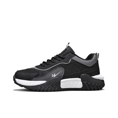 Binary Амортизация Устойчивый к истиранию Увеличение высоты Низкий Топ Повседневная обувь Мужская Черная