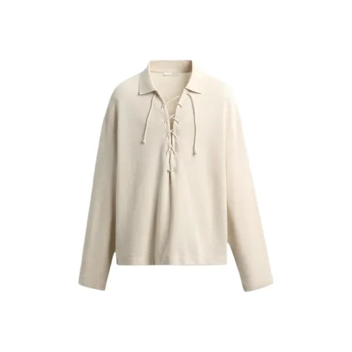 ZARA Polo из устричного белого для мужчин