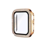 Розовое золото, блестящий страз, двойная строка, ромб, закаленное стекло, защита экрана, однополосный чехол