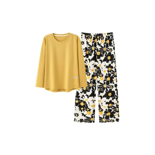 MADALLO Оранжевый Желтый Женские Пижамные Комплекты