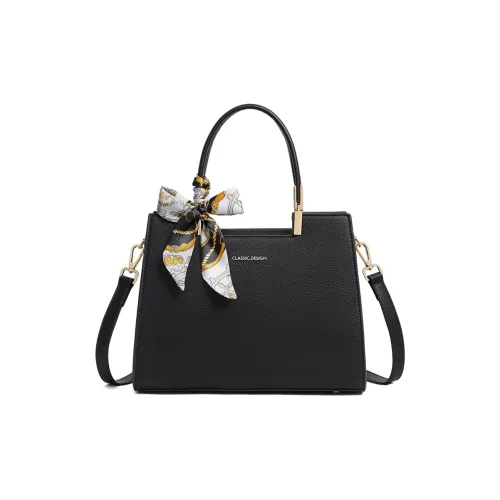 VINEY Сумка-тоут из коровьей кожи стандартная женская черная