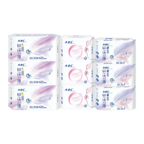 ABC Кожа Дружелюбный Хлопок Мягкость Гигиенические прокладки Сухой Свежий Wa Дышащий Комплект из девяти штук