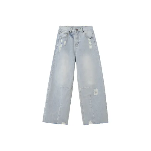 ASHER LEVINE Светло-синие унисекс джинсы