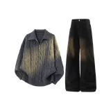 Dark Gray Top + Black Jeans  
Темно-серый топ + черные джинсы