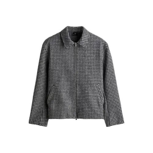 H M Серый Клетчатый Мужские Куртки