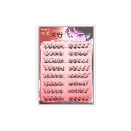 YANROU Постепенная длина Лиса Позиционирование стиля Наклонные искусственные ресницы Thickening Позиционирование стиля
